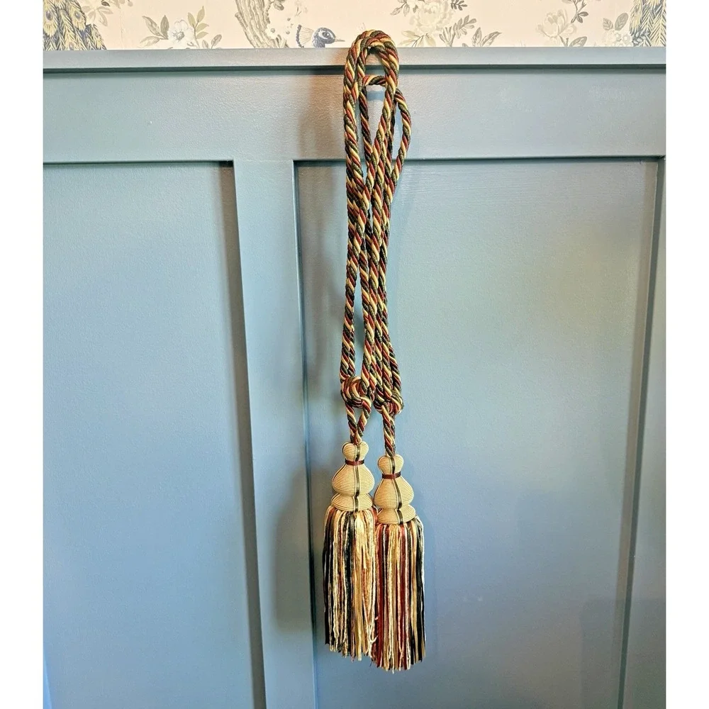 Pair Vintage Double Tassel‎ Curtain Tiebacks 26